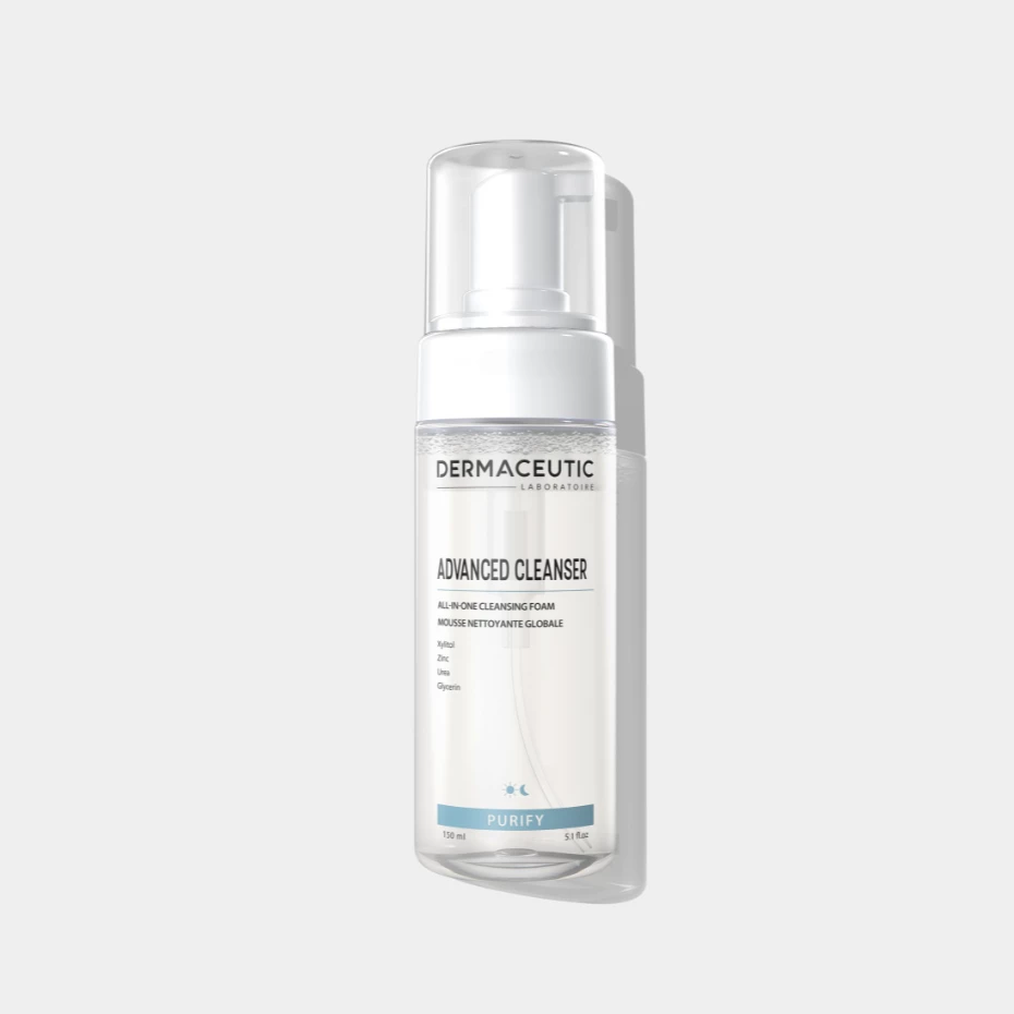 Dermaceutic Advanced Cleanser Универсальная очищающая пенка для всех типов кожи 2-в-1: эффективное снятие макияжа + умывание
